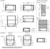 TSEA Plus 60 x 32 AcrylX Alcove Left-Hand Drain One-Piece Tub Shower in White