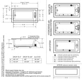 Skybox 6636 Acrylic Drop-in End Drain Bathtub in White