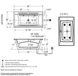 Optik 6636 F Acrylic Freestanding Center Drain Bathtub in White with White Skirt