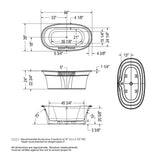Ella Sleek 66 x 36 Acrylic Freestanding Center Drain Bathtub in White with White Skirt
