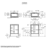 Camelia TSR-6032 Acrylic Alcove Left-Hand Drain One-Piece Tub Shower in White