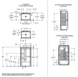Camelia SHR-4834 Acrylic Alcove Center Drain Three-Piece Shower in White