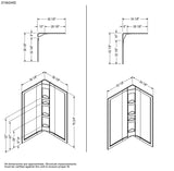 38 x 38 in. Acrylic Three-Piece Corner Shower Wall Kit in White