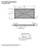Outlook Base 6030 C AcrylX Alcove Shower Base with Center Drain in White