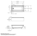 Bosca Access 6030 AFR Acrylic Alcove Left-Hand Drain Bathtub in White