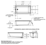 Bosca 6032 Acrylic Alcove Left-Hand Drain Bathtub in White