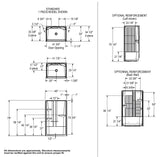 ALLIA SH-4834 Acrylic Alcove Center Drain One-Piece Shower in White