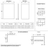 Denso 50 in. Solid Surface Glue up Back Wall in White