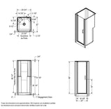 Olympia Round - Left Opening 36 x 36 Acrylic Left-Hand Drain Shower Kit in White with Clear glass in Chrome