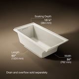 Underscore® 60" x 30" alcove bath, left drain