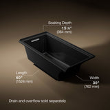 Underscore® 60" x 30" alcove bath with Bask® heated surface, left drain