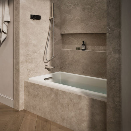 Underscore® 60" x 30" alcove bath with Bask® heated surface, left drain