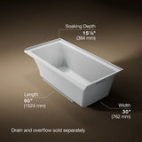 Underscore® 60" x 30" alcove bath, right drain