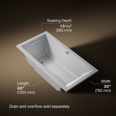 Underscore® 60" x 30" drop-in bath with Bask® heated surface