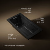 Archer® 60" x 32" drop-in whirlpool bath