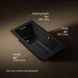 Archer® 60" x 32" drop-in Heated BubbleMassage™ air bath