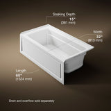 Archer® 60" x 32" alcove Heated BubbleMassage™ air bath, right drain