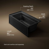Archer® 60" x 32" alcove Heated BubbleMassage™ air bath, right drain