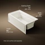 Archer® 60" x 32" alcove Heated BubbleMassage™ air bath, right drain