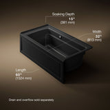 Archer® 60" x 32" alcove Heated BubbleMassage™ air bath with Bask® heated surface, right drain