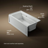 Archer® 60" x 32" alcove Heated BubbleMassage™ air bath with Bask® heated surface, right drain
