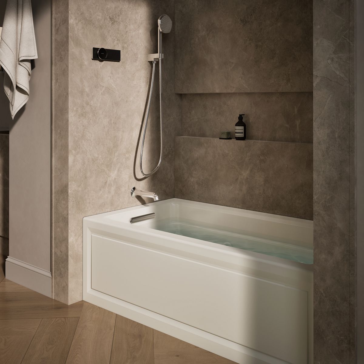 Archer® 60" x 32" alcove heated whirlpool bath, left drain