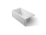Archer® 60" x 32" alcove whirlpool bath with Bask® heated surface, alcove left drain