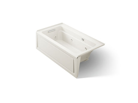 Archer® 60" x 32" alcove whirlpool bath with Bask® heated surface, alcove left drain