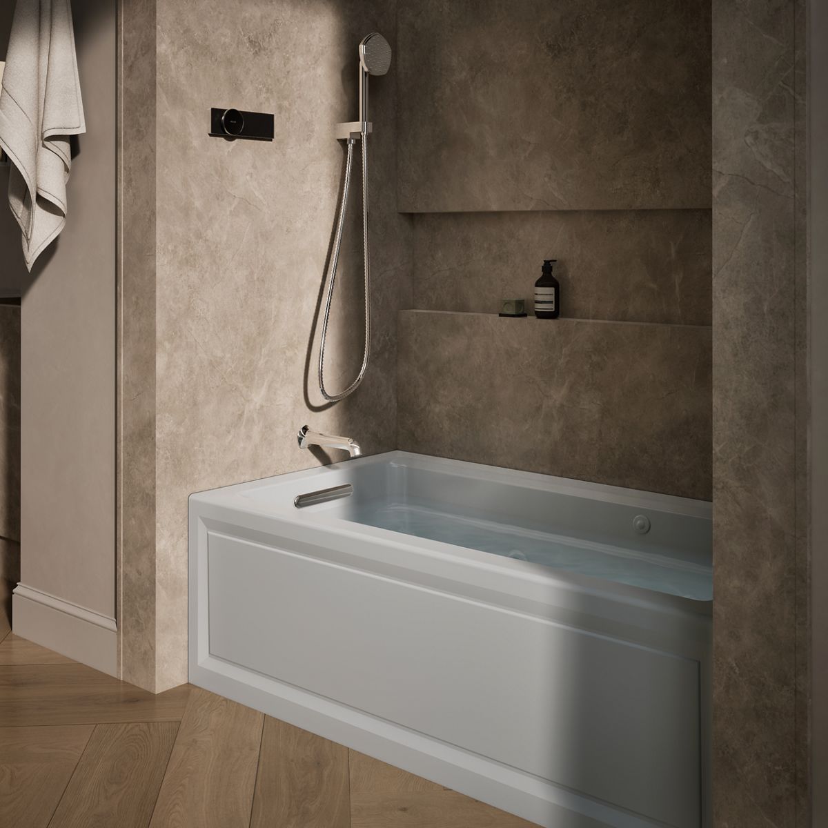 Archer® 60" x 32" alcove Heated BubbleMassage™ air bath and whirlpool, left drain