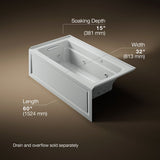Archer® 60" x 32" alcove Heated BubbleMassage™ air bath and whirlpool, left drain