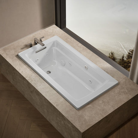 Archer® 60" x 32" drop-in Heated BubbleMassage™ air bath and whirlpool