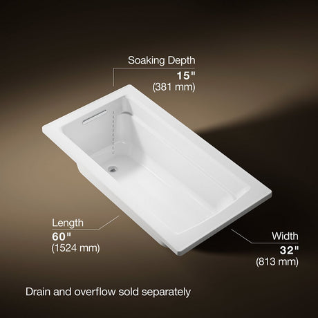 Archer® 60" x 32" drop-in bath