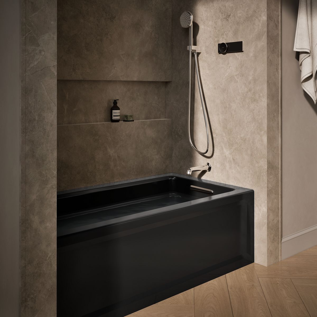 Archer® 60" x 32" alcove bath with Bask® heated surface, right drain