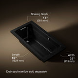 Archer® 60" x 32" drop-in bath with Bask® heated surface