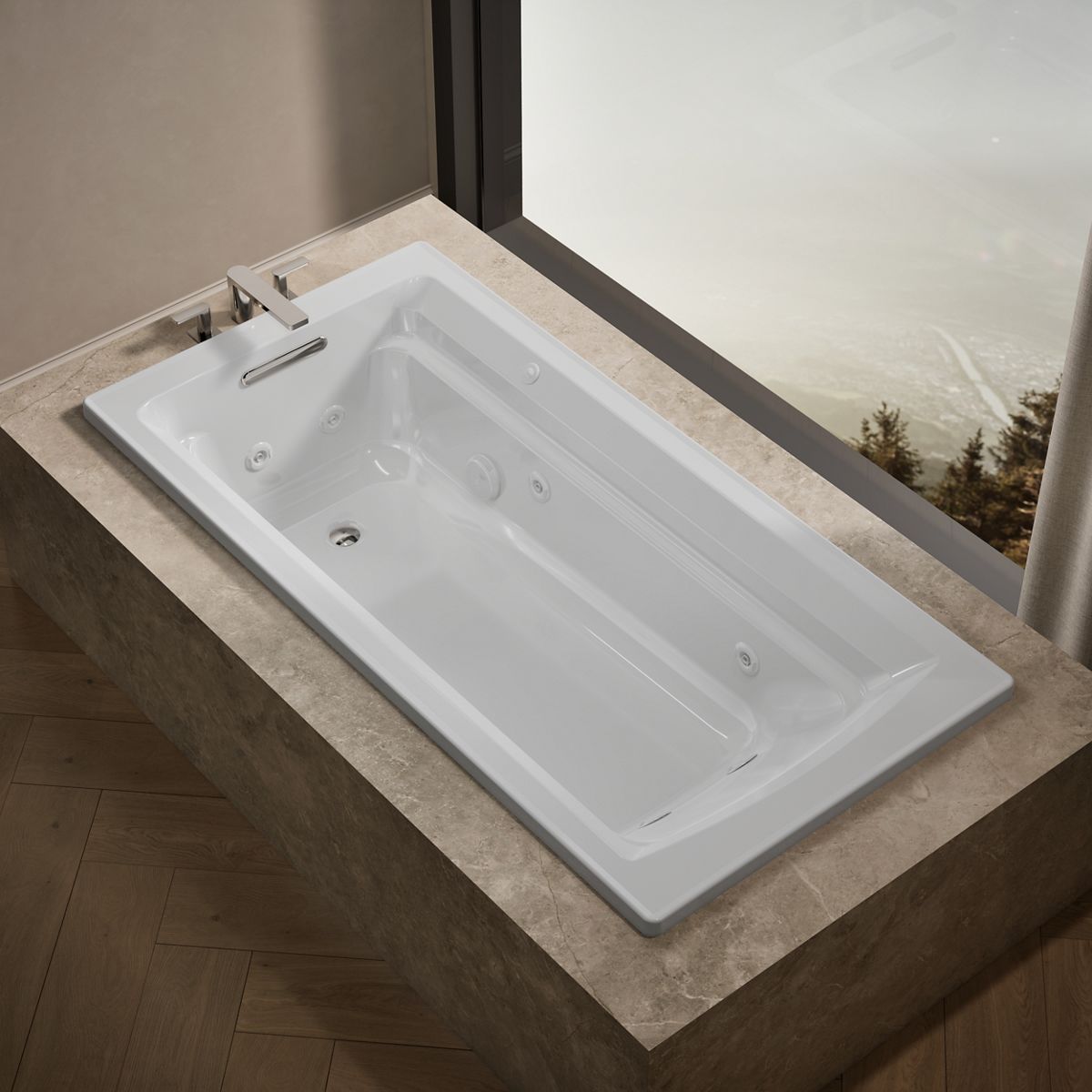 Archer® 72" x 36" drop-in whirlpool bath