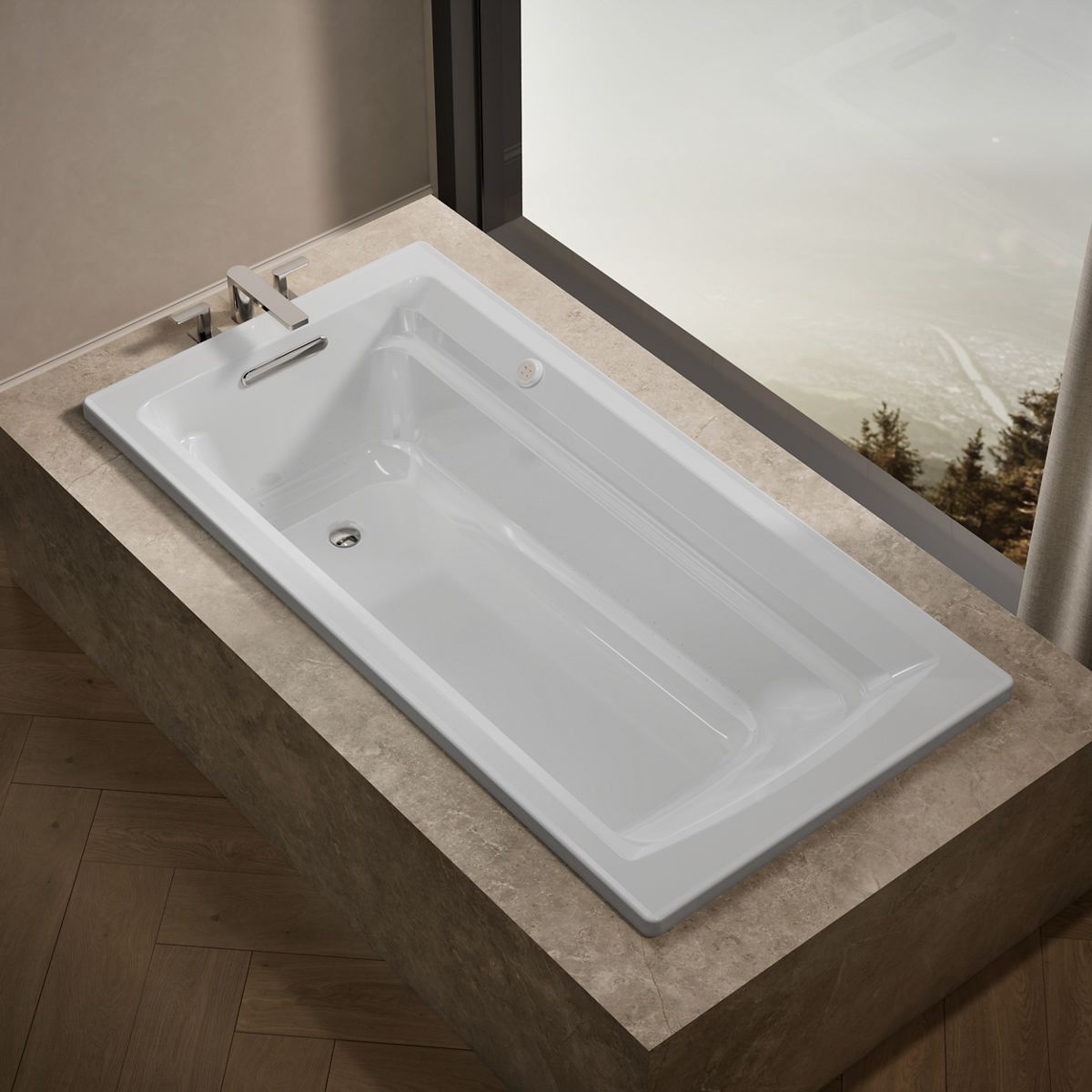 Archer® 72" x 36" drop-in Heated BubbleMassage™ air bath
