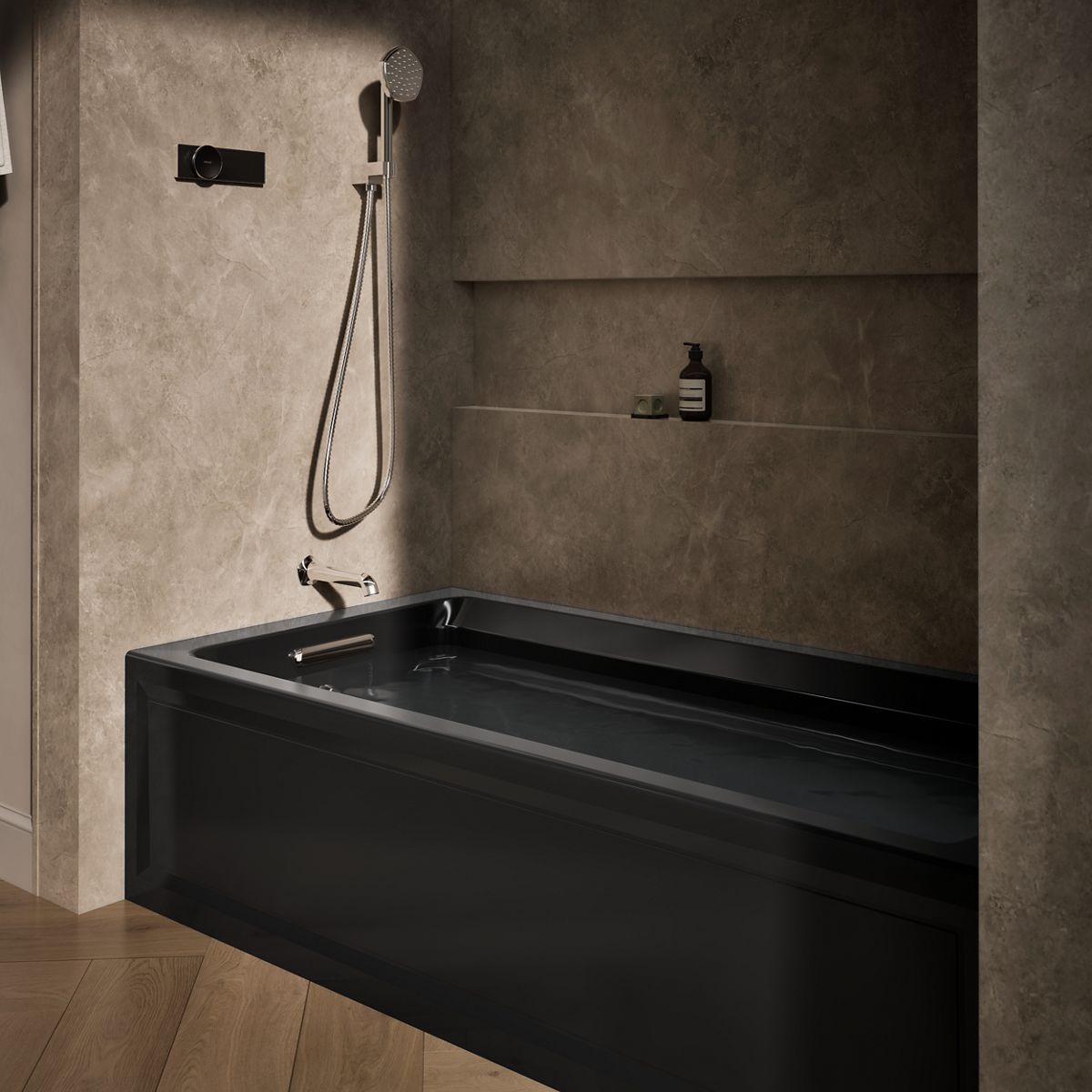 Archer® 72" x 36" alcove Heated BubbleMassage™ air bath, left drain