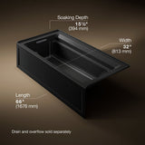 Archer® 72" x 36" alcove Heated BubbleMassage™ air bath, left drain
