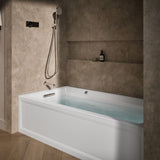 Archer® 72" x 36" alcove Heated BubbleMassage™ air bath with Bask® heated surface, left drain