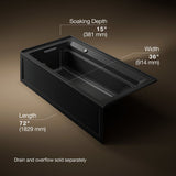 Archer® 72" x 36" alcove Heated BubbleMassage™ air bath with Bask® heated surface, left drain