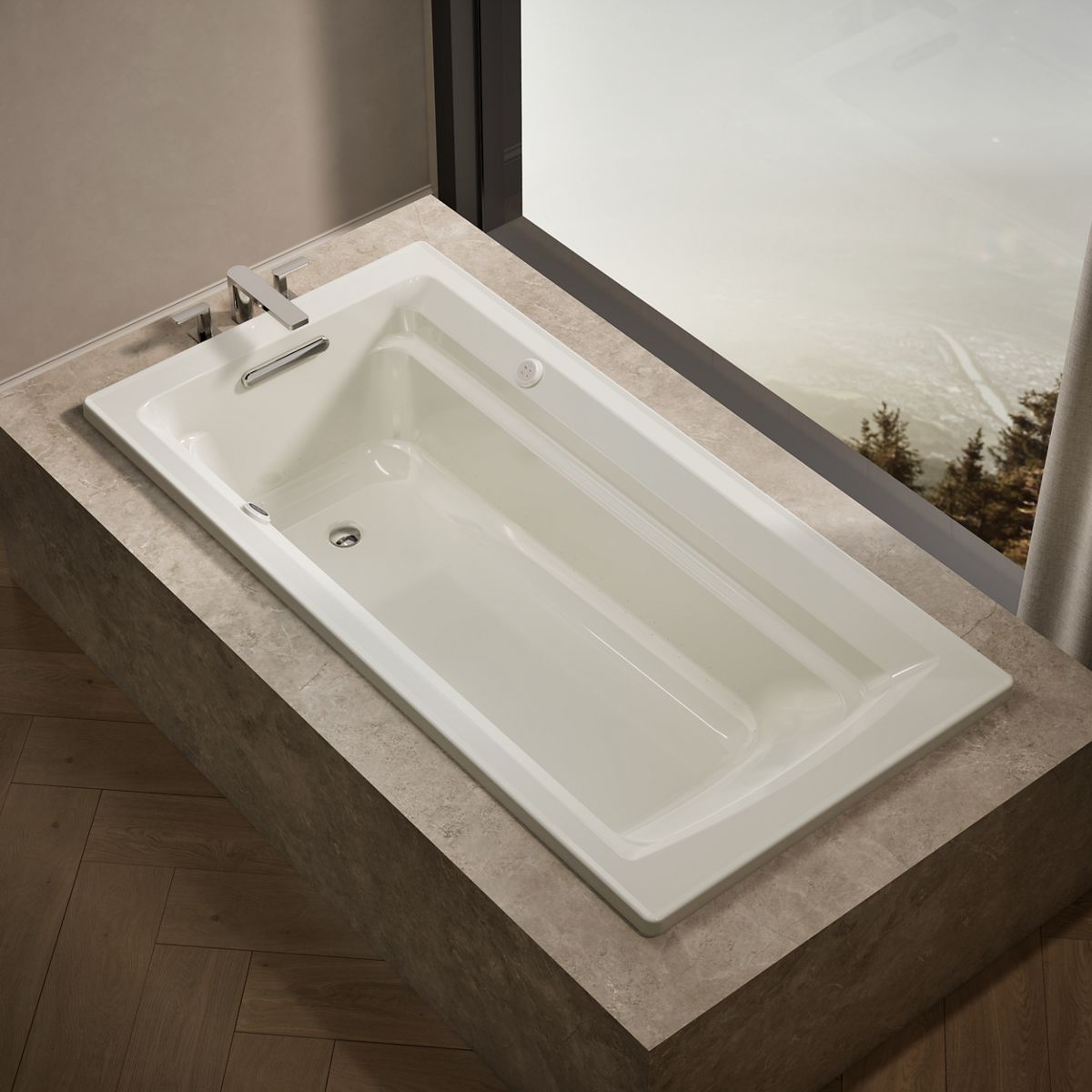 Archer® 72" x 36" drop-in Heated BubbleMassage™ air bath with Bask® heated surface