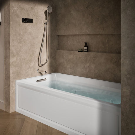 Archer® 72" x 36" alcove whirlpool bath with alcove, left drain