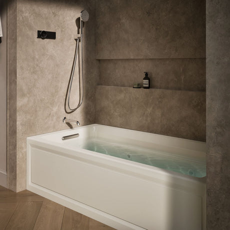 Archer® 72" x 36" alcove whirlpool bath with alcove, left drain