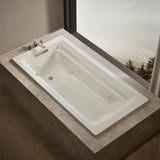 Archer® 72" x 36" drop-in whirlpool bath with Bask® heated surface