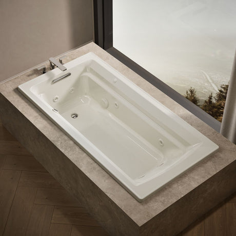 Archer® 72" x 36" drop-in whirlpool bath with Bask® heated surface