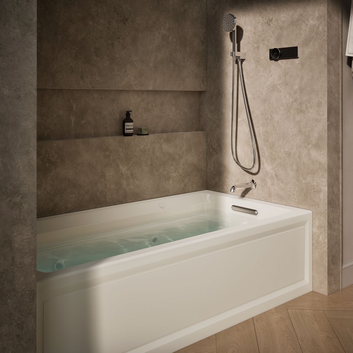 Archer® 72" x 36" alcove Heated BubbleMassage™ air bath and whirlpool, right drain