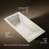 Archer® 72" x 36" drop-in bath