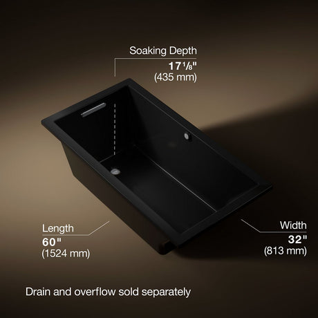 Underscore® 60" x 32" drop-in bath with Bask® heated surface