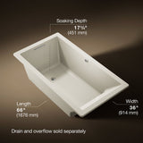 Underscore® 66" x 36" drop-in bath with Bask® heated surface