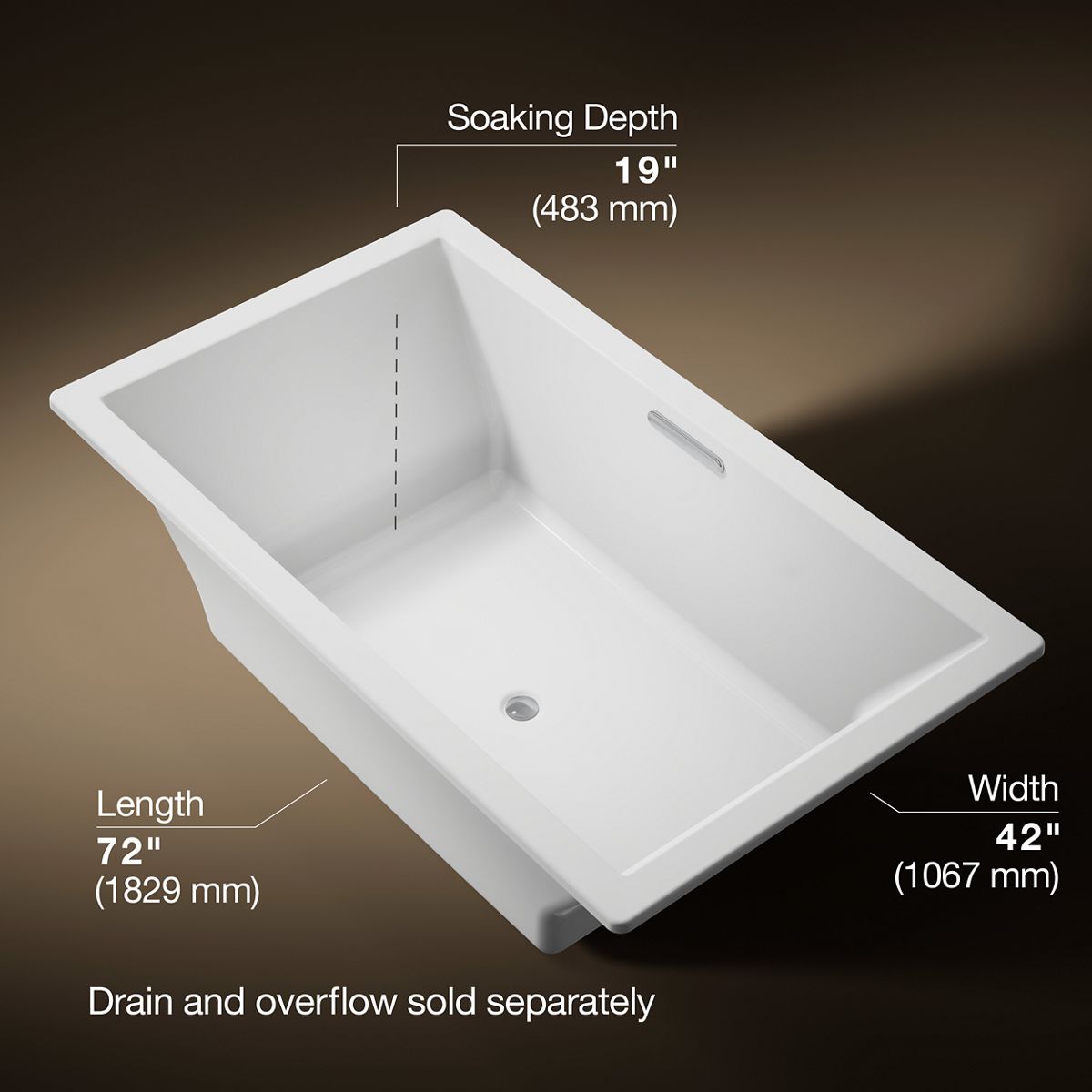 Underscore® 72" x 42" drop-in bath